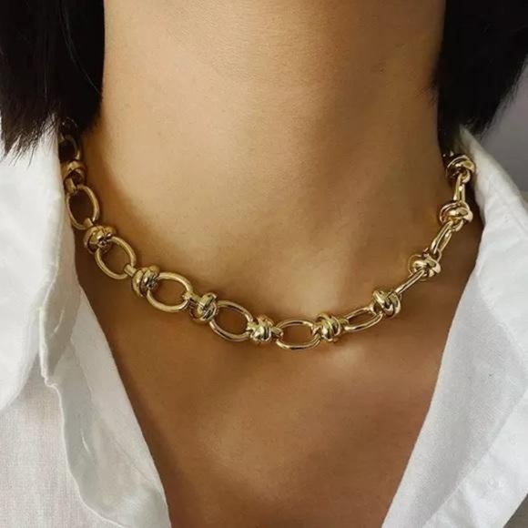 Jewelry - NEW 18K GOLD LAYERED THICK CHAIN CHOKER NECKLACE, NICE NECKLACE, CUTE NECKLACE